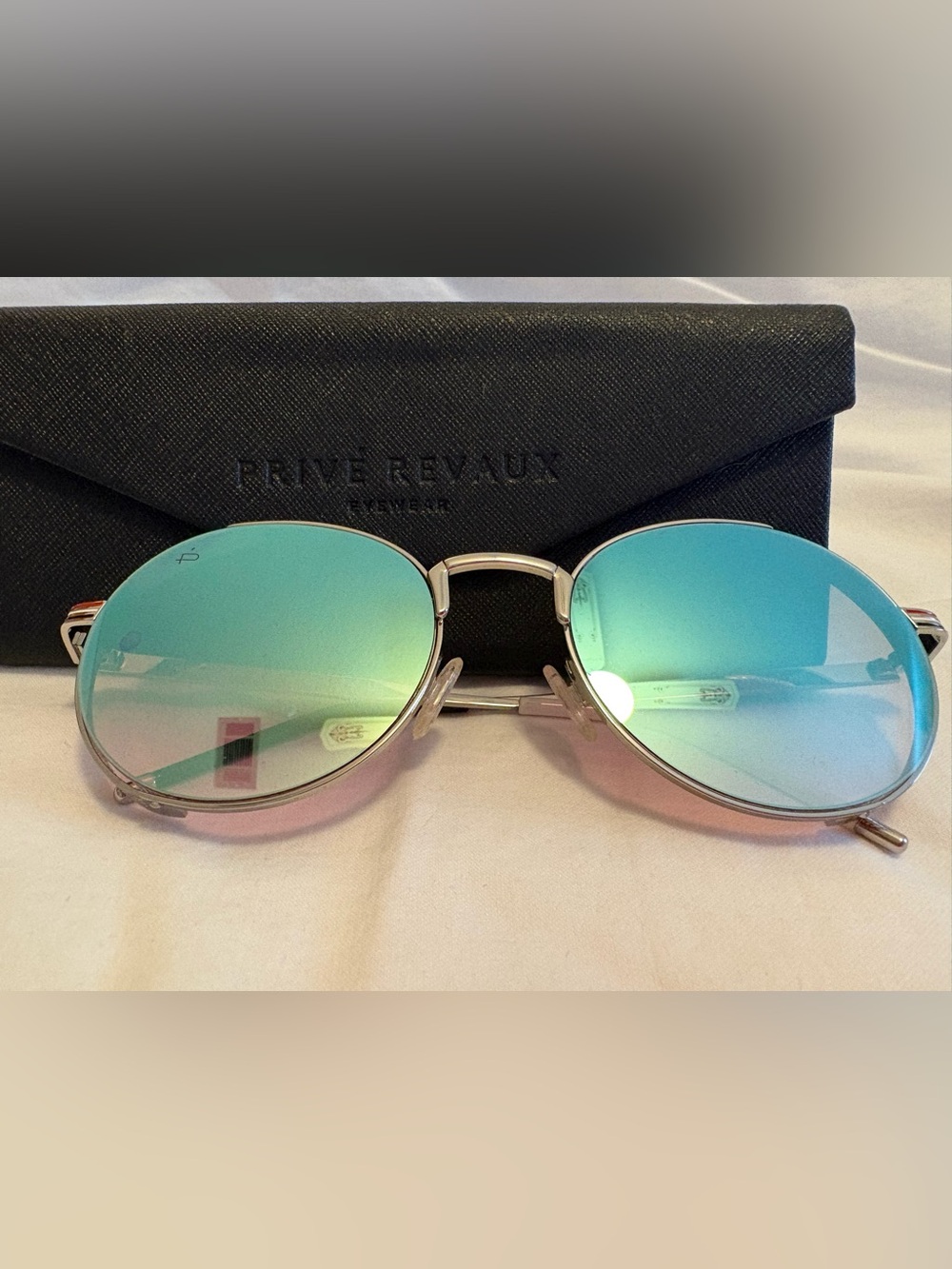 (Women’s) Prive Revaux - “The Riviera” 55mm polarized round/mirrored Sunglasses